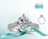 Design original Hollow Flor padrão dedo anéis de luxo sólido 925 prata 1ct zirconia diamante jóias de casamento para as mulheres J-018