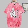 Jujutsu Kaisen Itadori Anime T-shirt Mode manches courtes O-cou Casual Tie Dye Uniex Tissus Y0809