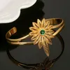 Bangle Ethiopia Dubai Africa Free Size Gold Zirconite Flower Wedding Bangles For Women Men Ethiopian Bracelets African Cute Jewelry