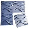 Art3d 50x50 cm Navy Blue 3D Plastikowe panele ścienne Dźwiękoszczelne Slim Wave Design do salonu Sypialnia TV Tło (opakowanie 12 płytek)