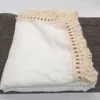 Tassel Baby Receiving Blanket Muslin Personalized Name Throw , Stroller Cover, Swaddling Burb Cloth 211105