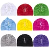15755 Infant Baby Hat Pleated Headwear Solid Color Child Toddler Kids Children Beanies Turban Hats 10 Colors