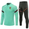 2021 2022 mannen kinderen Portugal Voetbaltrainingssets Voetbaltrainingspak met capuchon Sets Survetement Maillots De Foot MenTrainingspak G1202710