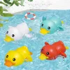 Summer Bathroom Bath Shower Cute Little Yellow Duck Toys Baby Clockwork Swimming Children Play Water