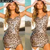 Sexy robe femmes léopard sequin slim mode été streetwear évider bustier fête sauvage élégant femme 210515