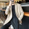 Coreano Men's Blazer Masculino Solto Casual Vestido Terno Negócio Casaco Social Wedding Wedding Wedding Male Roupas Traje Momme 210527