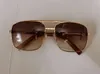 Attitude Square Sunglasses Gold Metal Frame Brown Gradient Fashion Accessories Sun Glasses for Men UV400 Protection Eyewear with Box