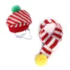 Costumes de chien de Noël chat écharpe tricotée avec pompon blanc bandana chaud hiver vacances accessoires pour animaux de compagnie chapeau écharpes pour petits chats moyens chiens