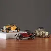 Nostalgico Vintage Metal Car Home Decoration Modello in miniatura Bus classico Giocattoli per bambini Artware Living Room Crafts 210804