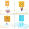Tarjetas de felicitación C5AD Tarjeta 3D -Up para feliz cumpleaños Pastel Caja de regalo Globo Fiesta de boda Baby Shower con sobre