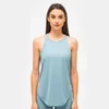 L127 Women039s Tops Tanques relaxados respirável Fitness Yoga camisa Camis terno volta oco emenda malha de secagem rápida esportes vest2450860