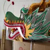 6m 4 adulto chino ropa étnica dragón danza original oro plateado folk festival celebración traje tradicional cultura día de primavera