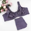 NXY sexy setBeauwear Lace Tops Set High Waist Panties Ladies Underwire Lingerie Soft No Padded Bras 2Xl-5Xl Backless Bralette Underwear 1129