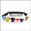 Perles, brins bijouxcolorf yoga mode explosion galaxie système solaire huit planètes bracelets satellite étoiles pierres naturelles hommes et femmes