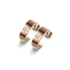 Neue Mode Titan Stahl 18K Roségold Liebe Ohrringe für Frau exquisite einfache Mode C Diamant Ring Dame Ohrringe Schmuck Geschenk mit Box