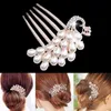 Mode pärla strass bröllop hår kam för kvinnors kristall smycken handgjorda brud huvudbonad tillbehör klämmor