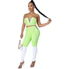 Womens tracksuits strapless bind outfits two piece set women summer clothes pants casual sleeveless sportswear sport suit selling klw6320