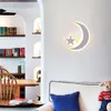 Star Moon Wall Lamp för barn barn rum tecknad lampor levande sovrum korridor trappor belysning