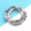 8/10mm Wholale Lava Volcanic Stone Energy Healing Loose Beads Bracelet for Men Women Unisex Metion Yoga Pain Relief