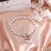 Perles Strands Mode Simple Papillon Charmes Bracelet Pour Femmes Argent Imitation Perles OT Boucle Coloré Chaîne Bracelets Bracelets Trum22