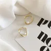 Stud 2021 Fashion Women's Gold Irregular Circle Pearl Metal Geometric Earrings Simple Jewrly