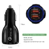 Economical and durable Cell Phone Car Chargers Dual USB QC3.0 Fast Charge Adapter Smart Charger 12V 3.1A For Android without packing