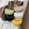 Вечерние сумки простые дизайн сплошной цвет PU кожаный седло для женщин 2021 женское бренд цепи плечевые сумки и кошельки