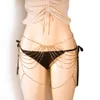 Arnês Multilayer Cintura Cadeia Barriga Delicado Sexy Cristal Borla Mulheres Corpo Jóias Rasve Partido Panties Decoração