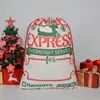 Latest Styles Christmas Gift Bags Large Organic Heavy Canvas-bag Santa Sack Drawstring Bag With Reindeers