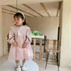 Koreanska Kids Boutique Kläder Tjejer Piink Prinsessan Långärmad Klänningar Barn Korea Klänning Toddler Höstkläder 210615