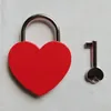 Creative Alloy Heart Form Keys Padlock Mini Archaize Concentric Lock Vintage Old Antique Door Locks with Keys New Pure Colors7919760