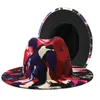 2021 colorato Tie Dye Feltro Jazz Cappelli da donna in lana sintetica Fedora Cappello a tesa larga stile Panama Party formale Chapeau Gambler Cap1176114