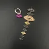 Grande marchio di moda Cubic Zirconia labbra forma grande orecchino lungo per le donne gioielli da sposa Brincos Boucle D'oreille regalo 210317