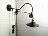 American Retro Wall Lamp LOFT Industrial Wind Iron Lamp Pulley Lifting Wall Lamp Bar Decorative Lamps Sconce Wall Lights Foyer