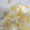 Chokers Korea Summer härliga färgglada blommor Daisy Transparent Crystal Beading Strand Short Choker Halsband för kvinnor