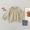 Kids Girl Long Sleeve Blouse For Spring Summer Soor Ploom Child Vintage Style Tops Fashion Design baby Clothes Plaid 210619