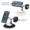 2021 newest 15W Fast Magnetic Wireless Charger 3 in 1 Magsafe with intelligent LED lamp for iPhone 12 pro Max Smartphone Watch Airpods pro