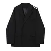 IEFB Mäns Svart Fashionable Suit Poad Designer Kläder Singble Breasted Black Vit Patchwork Moval Front Blazers 9Y4395 210524