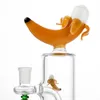 14mm kvinnlig gemensamma glas bong unika bongs heady mini banan hookah form 8 tum olja dab rig showehead perc vatten rör med skål