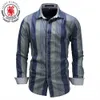 Fredd Marsha Men Business Dress Shirt Brand Fashion Striped Shirt Men 100% Bomull Causal Långärmad T-shirts FM077 210527