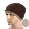 Visnxgi unisex beanie vinter hattar mössa män kvinnor hatt mössor stripe stickad tjock hatt manlig kvinnlig varm ull keps stickad beanie y21111