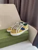 Tennis 1977 Multicolor Low-Top Schoen Heldere Kleuren Canvas Casual Sneakers Groene en Rode Web Veterschoenen Vintage Luxurys Schoenen