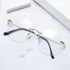 ファッションサングラスフレームOulylan Metal Frame透明メガネ男性女性ブルーライトブロッキング眼鏡リムレスアイウェアクリアレンズビッグ