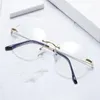 Lunettes de soleil de mode Frames oulylan Metal Frame Transparent Lunettes Men Femmes Blue Light Blocking Eyeglass Rimless Eyewear Clear L256N