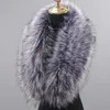 Inverno Grande Faux Fox Fur Collar Casaco de Pele Falso Lenços Luxo Mulheres Casacos Jaquetas Hood Shawl Decor Feminino Pescoço Colar Colares H0923