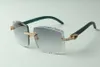 2021 designers endless diamonds sunglasses 3524022 cutting lens natural teal wooden glasses size 58-18-135mm243R