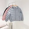 Inverno listrado jaqueta para crianças meninas meninos meninos casaco de zíper crianças Outerwear Warm sólido roupa