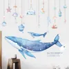 Adesivo da parete per balene coralline per bambini per bambini sale per la parete del vivaio adesivi per decorazioni per la casa impermeabili decali murali 2106151526006