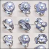 Smycken Inställningar 2021 Pearl Rings 925 Sier Ring för Kvinnor Monterings Blank DIY Fashion Aessories Bröllopsgåva Drop Leverans ZAF0L