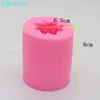3D Rose Flower Candle Silicone Mold DIY Gypsum Gips Mögel Cylinderform Silikon Tvål Stearinljusformar H1222